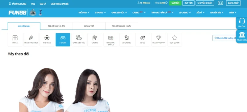 Giao diện hấp dẫn thu hút anh em tại Fun88